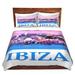 East Urban Home Poster Ibiza Duvet Cover Set Microfiber in Blue/Indigo | 1 Twin Duvet Cover + 1 Standard Sham | Wayfair