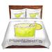 East Urban Home Cocktails Margarita Duvet Cover Set Microfiber in Green/Yellow | 1 Twin Duvet Cover + 1 Standard Sham | Wayfair