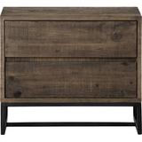 Joss & Main Henson 2 Drawer Nightstand Wood in Black/Brown/Gray | 22 H x 26 W x 16 D in | Wayfair 88A079BA8D7D476CB1627BC3057FBB5E