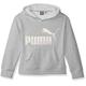 PUMA Girls Fleece Hoodie Hooded Sweatshirt, Light Heather Grey, L