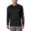 Columbia Men's Polo Terminal Tackle Long Sleeve Shirt, Black/Cool Grey Logo, Large