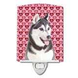 Caroline s Treasures KJ1189CNL Hearts Love and Valentine s Day Alaskan Malamute Ceramic Night Light 6x4x3 multicolor