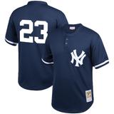 Men's Mitchell & Ness Don Mattingly Navy New York Yankees Cooperstown Collection Big Tall Mesh Batting Practice Jersey