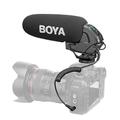 BOYA BY-BM3030 On-camera Shotgun Condenser Microphone Mic Supercardioid Intergrated Shock Mount 3.5mm Plug with Windscreens Carry Pouch for DSLR Cameras Camcorders Audio Recorders