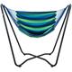 AMANKA SET incl metal Stand 175x100x155cm and Hammock cotton canvas to sit and lie down max 150kg Blue and Green Stripes