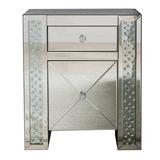 Everly Quinn Lakendra 2 - Drawer Nightstand in Silver Wood in Brown/Gray | 25.79 H x 21.85 W x 13.78 D in | Wayfair