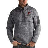 Men's Antigua Charcoal Portland Trail Blazers Fortune Big & Tall Quarter-Zip Pullover Jacket