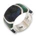 'Moche Princess' - Fine Silver Band Chrysocolla Sodalite Ring fr