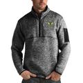 Men's Antigua Heather Black Milwaukee Bucks Fortune Big & Tall Quarter-Zip Pullover Jacket