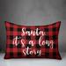 The Holiday Aisle® Paulette Santa, it's a Long Story in Buffalo Check Plaid Lumbar Pillow Polyester/Polyfill blend | 14 H x 20 W x 1.5 D in | Wayfair