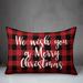 The Holiday Aisle® Janeen We Wish You a Merry Christmas in Buffalo Check Plaid Lumbar Pillow /Polyfill blend | 14 H x 20 W x 1.5 D in | Wayfair