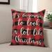 The Holiday Aisle® Lynnette it's Beginning to Look a Lot Like Christmas in Buffalo Check Plaid Throw Pillow Polyester | 18 H x 18 W in | Wayfair