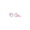 Chanteur Designs Girls' Earrings Multi - Pink Crystal & Sterling Silver Unicorn Open Heart Stud Earrings