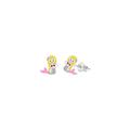 Chanteur Designs Girls' Earrings Multi - Pink & Sterling Silver Mermaid Stud Earrings With Swarovski Crystals
