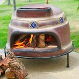 Tierra Firme Talavera Clay Freestanding Wood Burning Pizza Oven in Clay in Brown | 13" H x 18" W x 18" D | Wayfair 47M5454