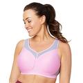 Glamorise Women's High Impact Underwire Sport Bra Wired Full Coverage Bra, Pink (Pink/Gray), 46F