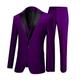 One Button 3 Pieces Purple Wedding Suits Notch Lapel Men Suits Groom Tuxedos Purple 42 Chest / 36 Waist