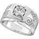 BESTTOHAVE- Mens Sterling Silver Cubic Zirconia Ring -W