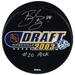 Brent Burns San Jose Sharks Autographed 2003 NHL Draft Logo Hockey Puck with "#20 Pick" Inscription
