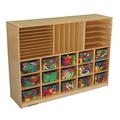 Childcraft Mobile Portfolio Center 15 Compartment Cubby w/ Trays Wood in Brown | 36 H x 47.75 W x 13 D in | Wayfair 072174