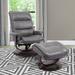 Wildon Home® Rahima 34" Wide Leather Match Manual Swivel Ergonomic Recliner w/ Ottoman Genuine Leather in Gray | 42 H x 34 W x 38 D in | Wayfair