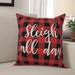 The Holiday Aisle® Geralyn Sleigh All Day in Buffalo Check Plaid Throw Pillow Polyester/Polyfill | 18 H x 18 W in | Wayfair