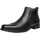 ANUFER Men's Cool Retro Genuine Leather Chelsea Boots Ankle High Dress Shoes Black SN01905 UK8