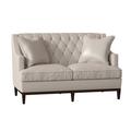 Duralee Carmel 60" Recessed Arm Loveseat Faux Leather in Brown | 38 H x 60 W x 34 D in | Wayfair WPG10-612-60.DF15783-336.Cafe