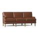 Duralee Huntington 82" Square Arm Sofa Faux Leather/Sunbrella®/Wool in Brown | 36 H x 82 W x 37 D in | Wayfair WPG10-580-82.DF15792-582