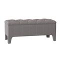 Duralee Lincoln Upholstered Flip Top Storage Bench Linen/Polyester/Performance Fabric/Cotton/Leather | 19 H x 44 W x 19 D in | Wayfair