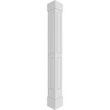 Ekena Millwork Craftsman Classic Square Non-Tapered, Double Raised Panel PVC Column Kit, Standard Capital & Base, Latex | 108 H x 7.63 W in | Wayfair