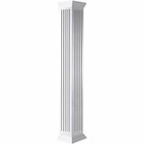 Ekena Millwork Craftsman Classic Square Non-Tapered, Fluted PVC Column Kit, Crown Capital & Crown Base, Latex | 108 H x 5.625 W in | Wayfair
