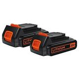 BLACK+DECKER 20V MAX Lithium Battery 1.5 Amp Hour 2-Pack (LBXR20-OPE2)