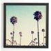 Bay Isle Home™ California Palm Trees by Bree Madden - Picture Frame Photograph Print on Wood in Blue/Brown | 20 H x 20 W x 1 D in | Wayfair