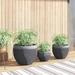 Mercury Row® Mabry Bowl 3-Piece Fiber Clay Pot Planter Set Clay & Terracotta/Concrete | 15.16 H x 19.49 W x 19.49 D in | Wayfair