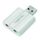 LogiLink UA0298 USB Audio Adapter/Soundkarte mit Virtuellem Surround Sound Silber