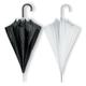 eBuyGB Mixed Pack of 4 Automatic Opening Plastic Crook Curved Handle Wedding Umbrella Coloured Rainproof for Men, Women, Kids, Unisex, Bridal Brolly - White & Black 41.5 Inch / 105cm Span 82cm Length