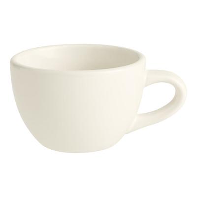 Acopa 7 oz. Ivory (American White) Rolled Edge Stoneware Coffee Cup / Mug - 36/Case