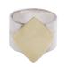 Golden Diamond,'Hand Crafted Silver and Gold Accent Band Ring from Peru'