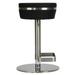 Orren Ellis Upshaw Swivel Adjustable Height Round Bar Stool Upholstered/Leather/Metal in Black | 16.5 W x 16.5 D in | Wayfair