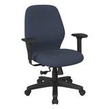 Symple Stuff Hathcock Task Chair Upholstered/Metal in Blue/Black | 37.5 H x 27.25 W x 25.25 D in | Wayfair 9EDD44CDF7F94B41B643F99730C94FDB