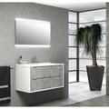 Tft Home Furniture - Mobile Bagno Sospeso 90 cm Lavabo Specchio e Lampada a led tft Belsk Bianco e