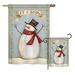 Breeze Decor Happy Snowman Winter Christmas Impressions 2-Sided Polyester 40 x 28 in. Flag Set in Gray | 40 H x 28 W in | Wayfair