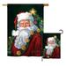 Breeze Decor Santa Portrait Winter Christmas Impressions 2-Sided Polyester 40 x 28 in. Flag Set in Black/Pink/Red | 40 H x 28 W in | Wayfair