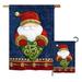 Breeze Decor Santa Holding Joy Heart Winter Christmas Impressions 2-Sided Polyester 40 x 28 in. Flag Set in Blue/Brown/Red | 40 H x 28 W in | Wayfair