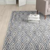 Gray 96 x 0.25 in Area Rug - Mercury Row® Laskowski Geometric Handmade Tufted Charcoal/Ivory Area Rug Viscose | 96 W x 0.25 D in | Wayfair