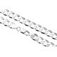 AKA Jewellery - Men 925 Sterling Silver Rhodium Necklace - Flat Cuban Curb Chain 7.4 mm Width - Sizes: 30" in