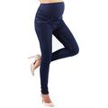 Maternity Jeggings Slim Fit, Basic Style, Power Stratch Fabric - Made in Italy (8, Denim)