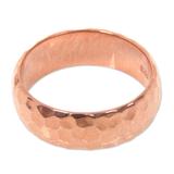 Rose Mosaic,'Textured 18k Rose Gold Plated Sterling Silver Band Ring'