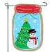 JEC Home Goods Christmas Tree Mason Jar 2-Sided Burlap 18 x 13 in. Garden Flag in Blue/Green/Red | 18 H x 12.5 W in | Wayfair GF40031-0